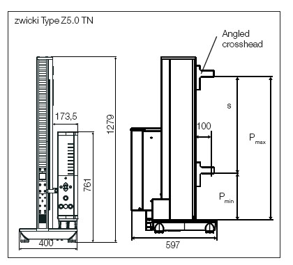 Zwick电子万能试验机zwicki系列Z5.0尺寸图